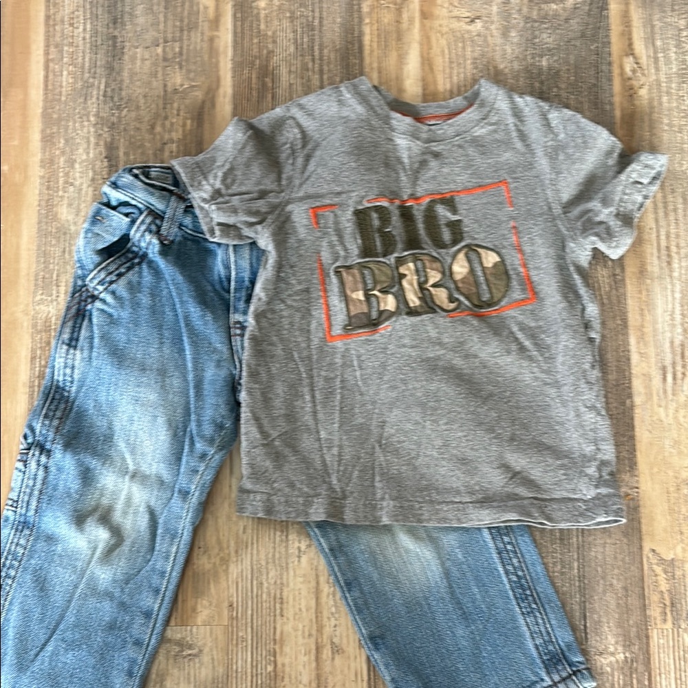 Cherokee Jeans and Gray 'Big Bro' T-Shirt